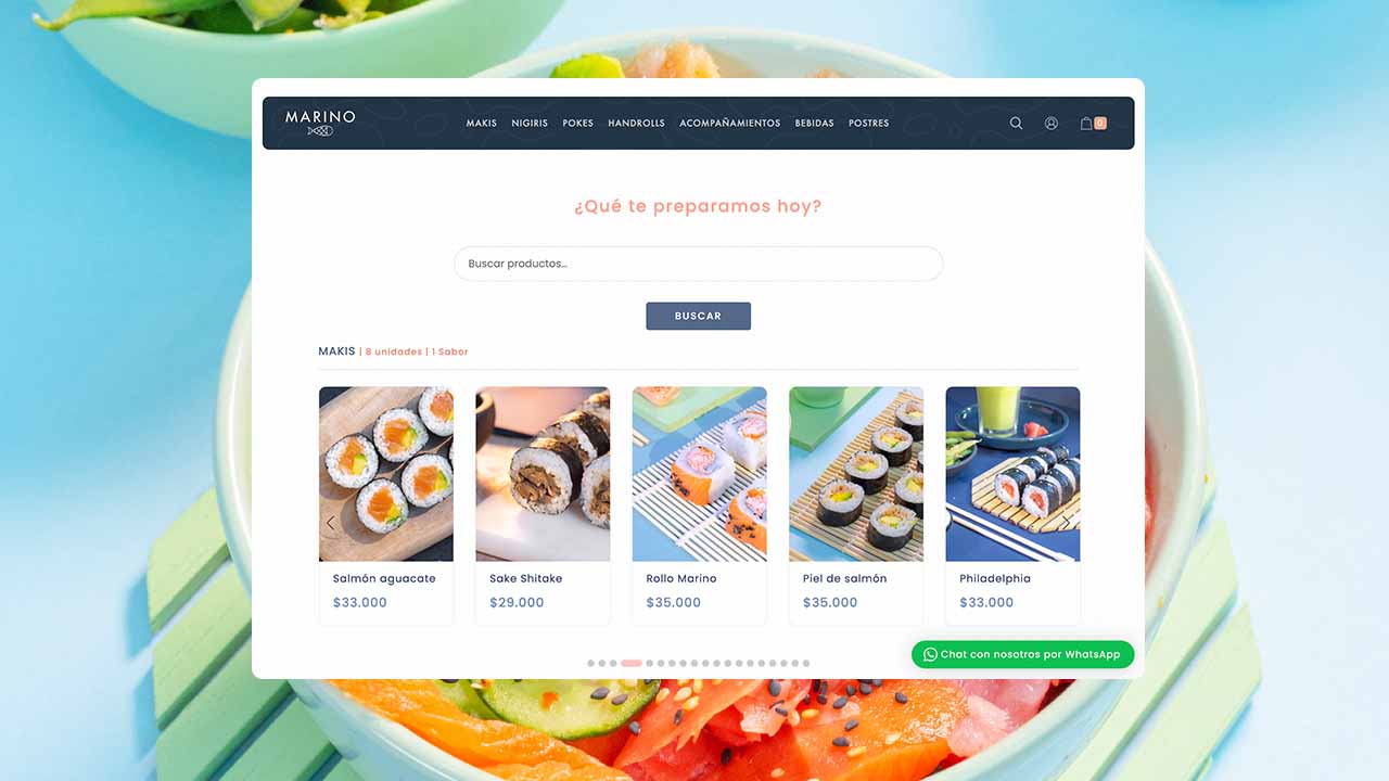 UIUX para e-commerce de sushi