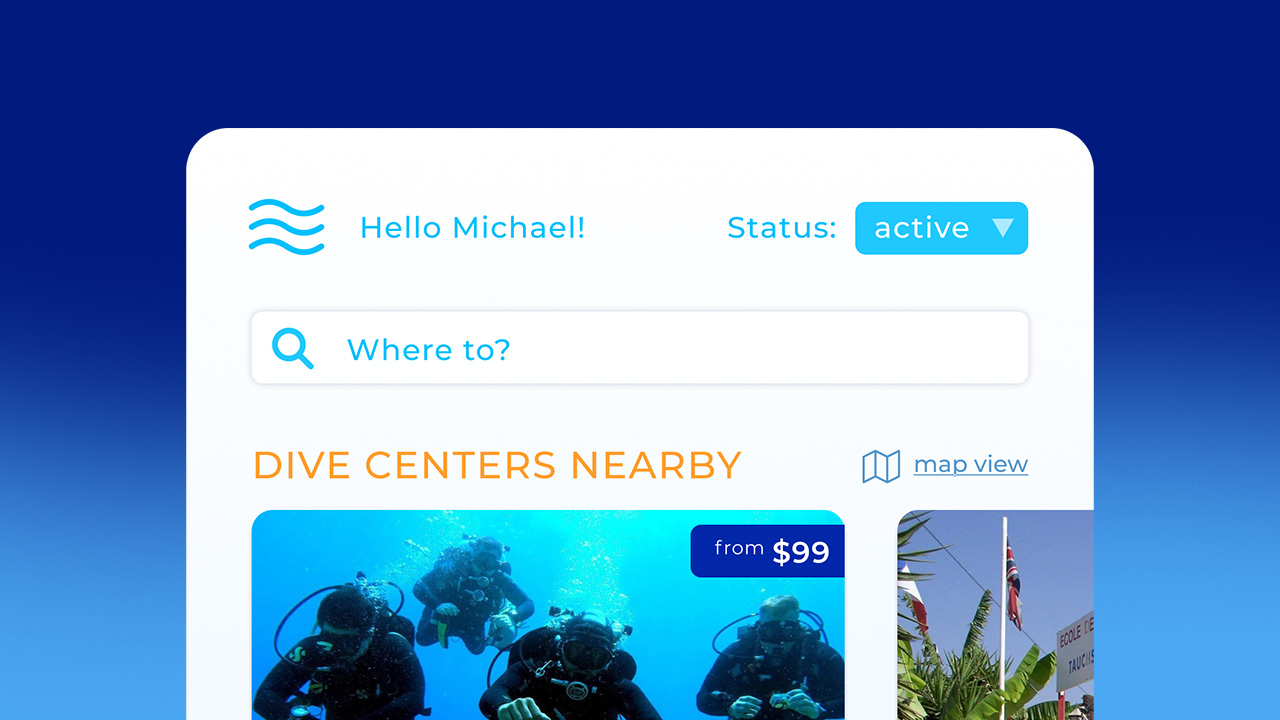 UIUX para aplicación de buceo