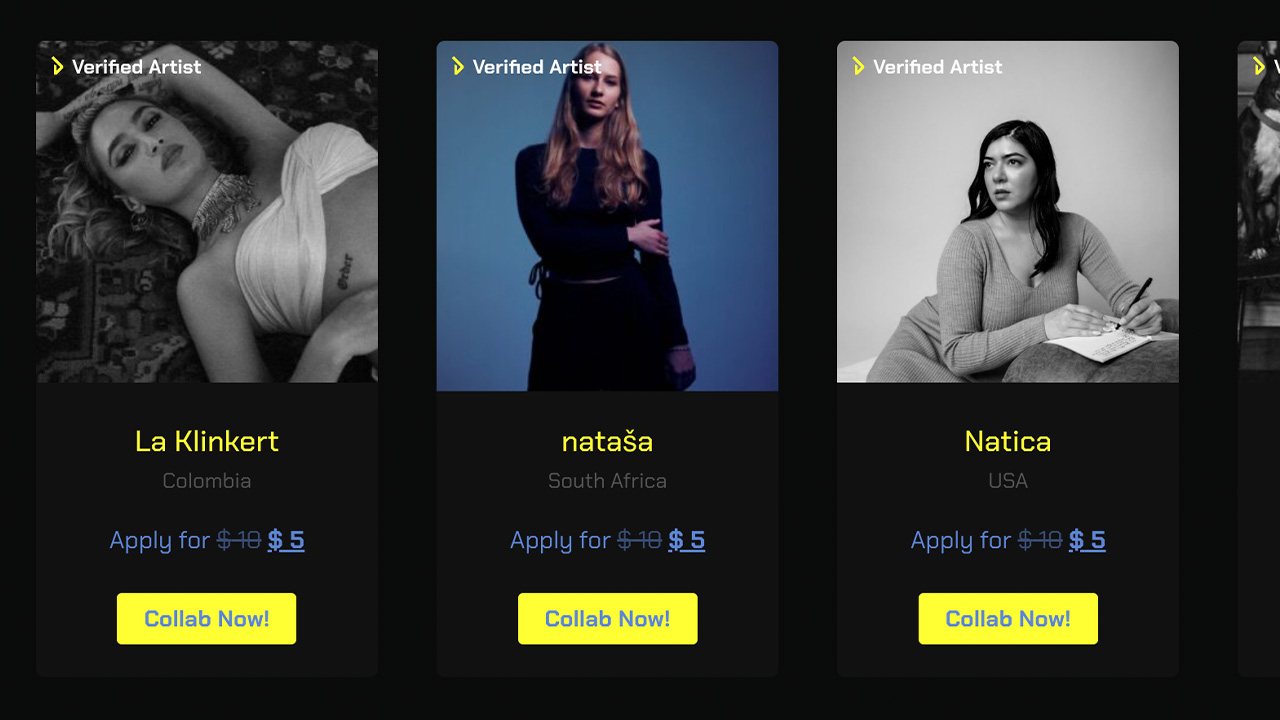diseño web para aplicación de colaboración musical