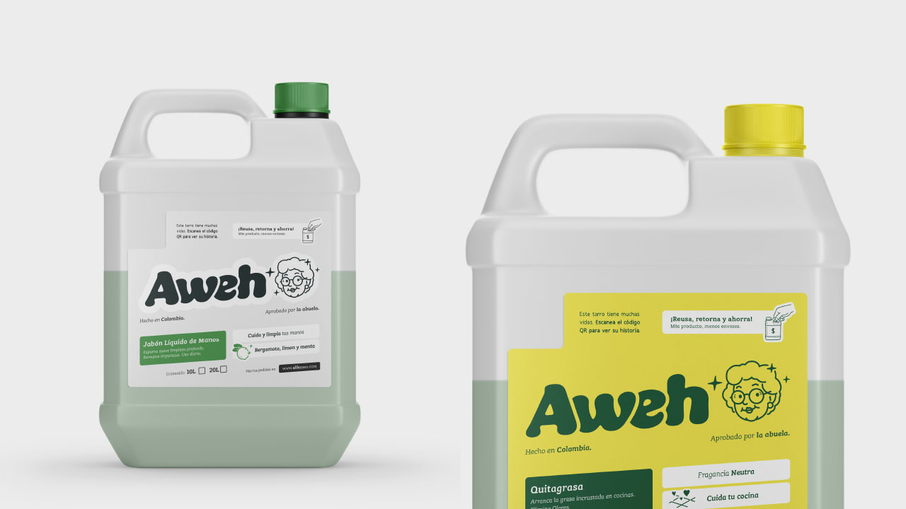 Branding Etiquetas Aweh por Epigrama Studios