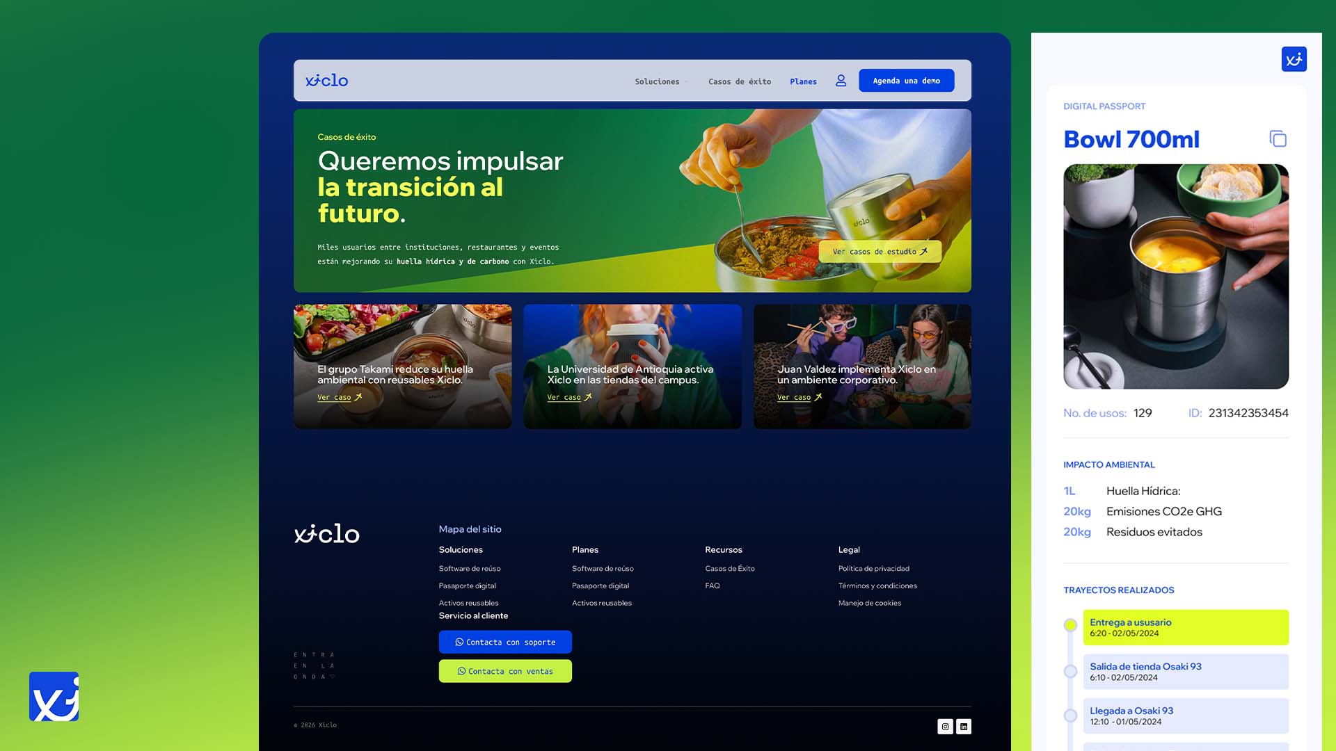 Footer Website Xiclo por Epigrama Studios