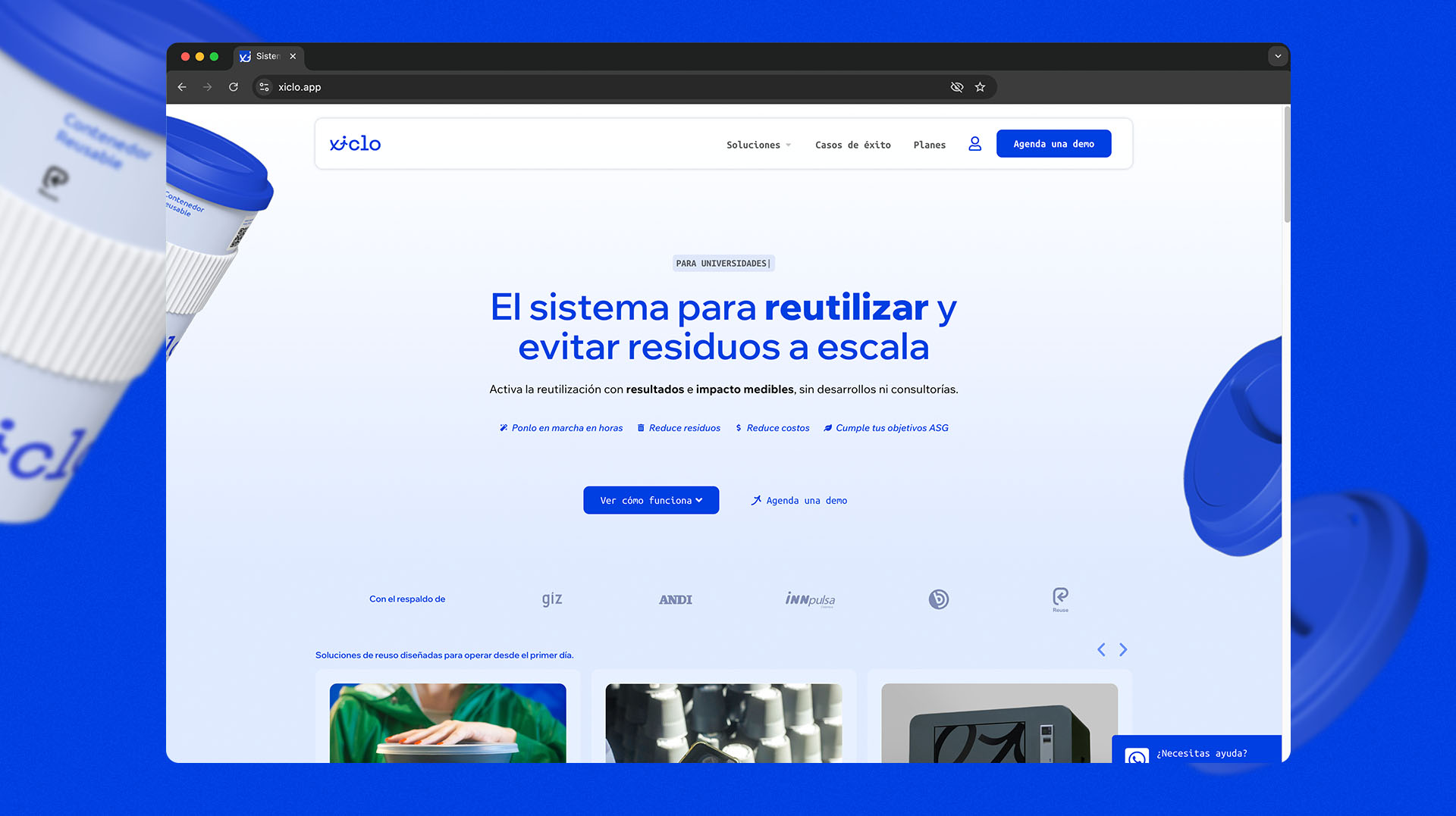 Sitio Web Xiclo por Epigrama Studios