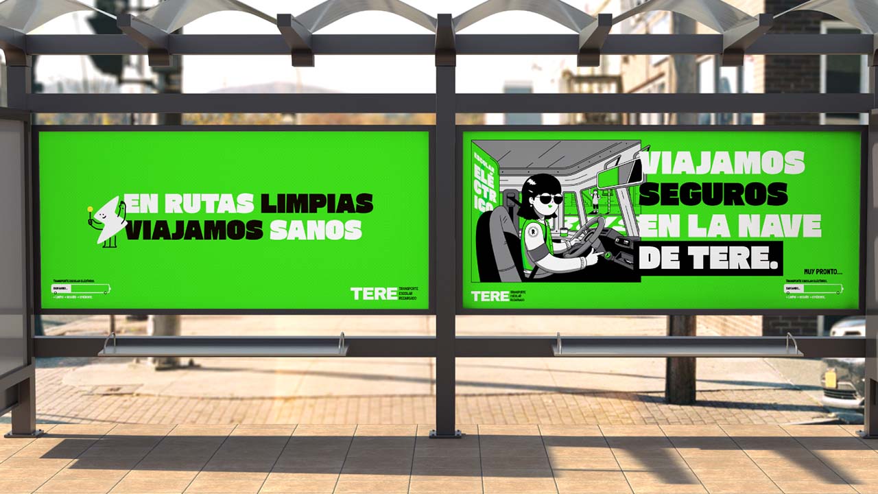 Valla de paarador con contenidos de TERE por Epigrama Studios